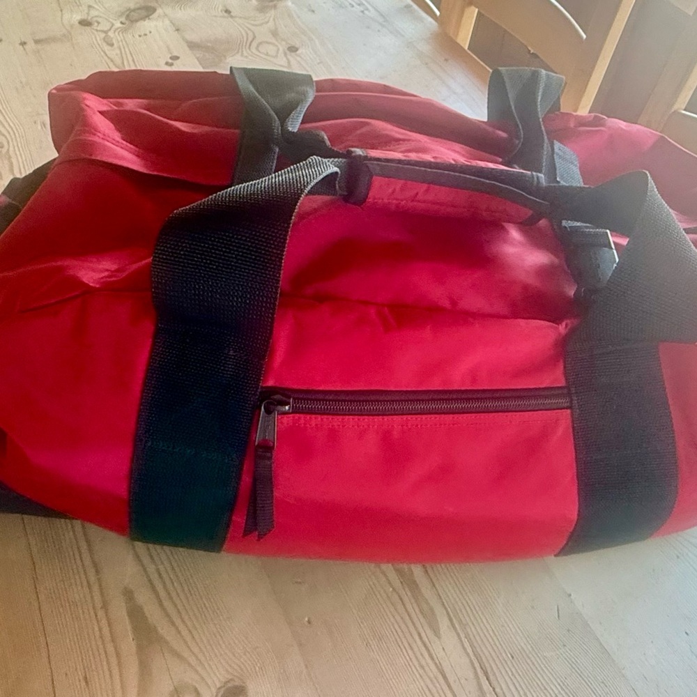 Men's Red Duffel Bag with Black Straps